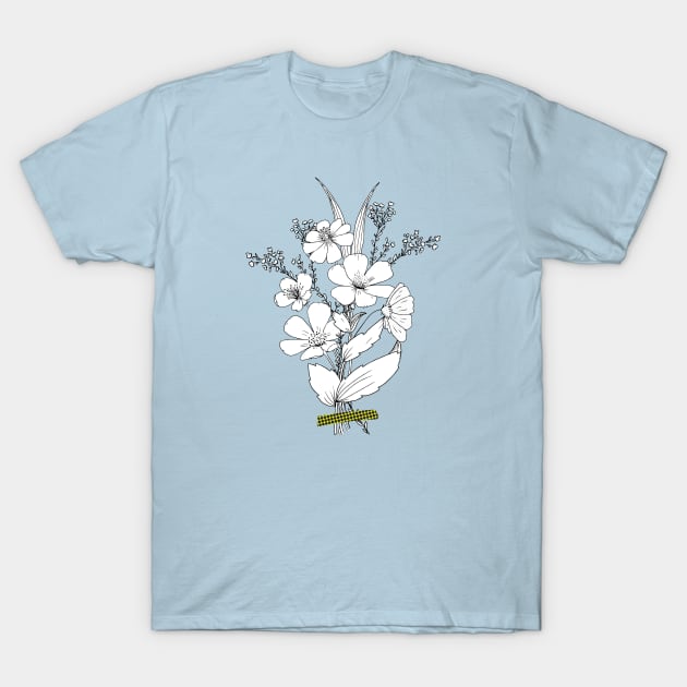 Sketched flower bouquet T-Shirt by Jennifer Ladd